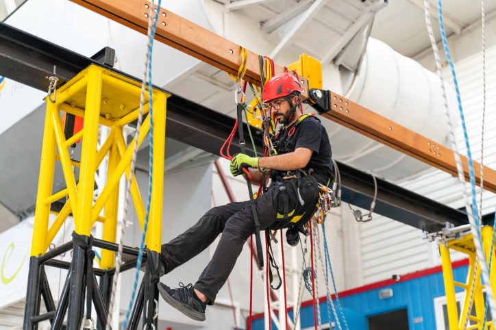 Rope Access Technician is working with ANSI/ASSE fall protection.
