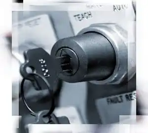 Starting up an industrial automotive machine with a standard key.