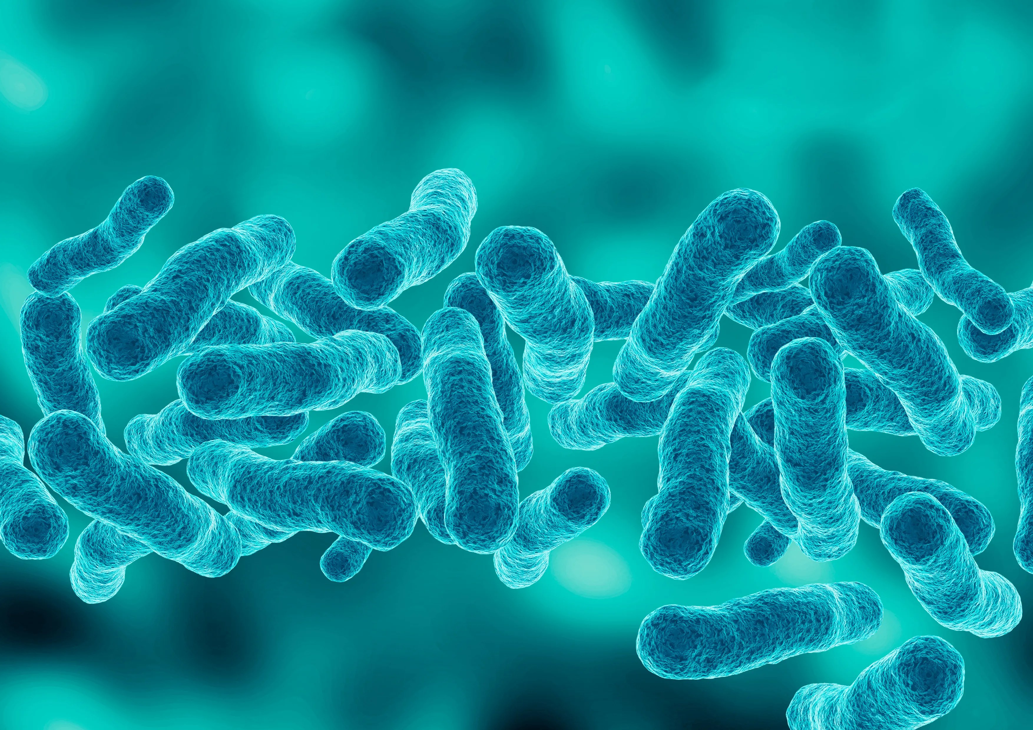 Light blue legionellosis bacteria in drinking water.