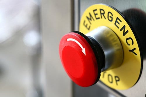 Emergency stop button following ISO 13850:2015