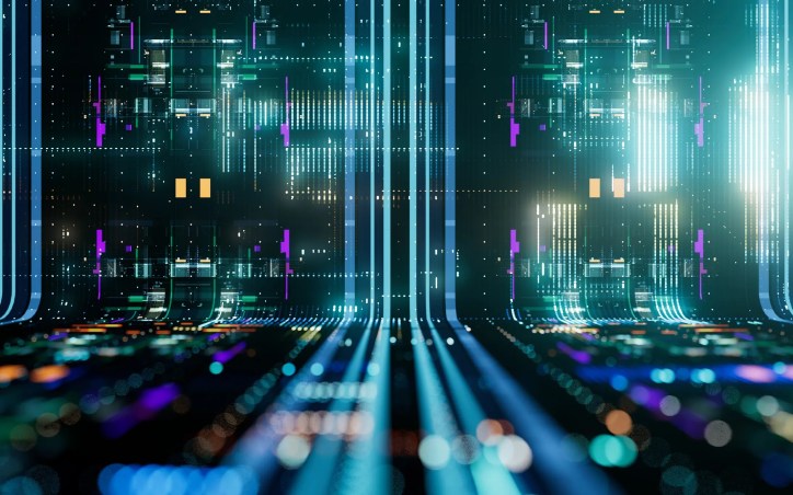 Blue digital lines representing the internet of things (IoT)