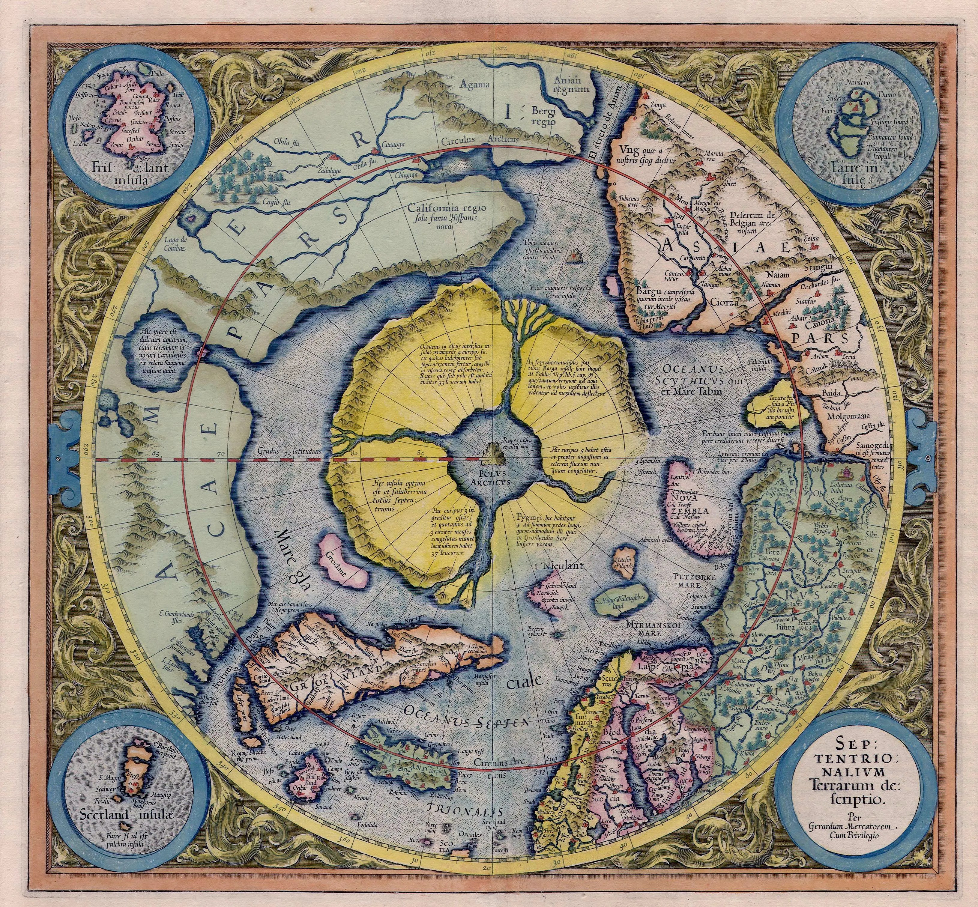 Map: "Septentrionalium Terrarum descriptio" by Gerardus Mercator (1595), Public Domain via Wikimedia Commons.