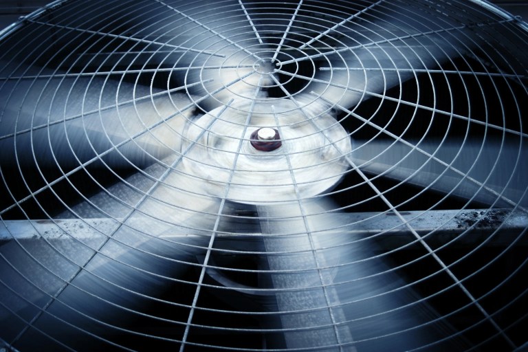 Metal HVAC fan rotating blades before its AMCA 202 analysis