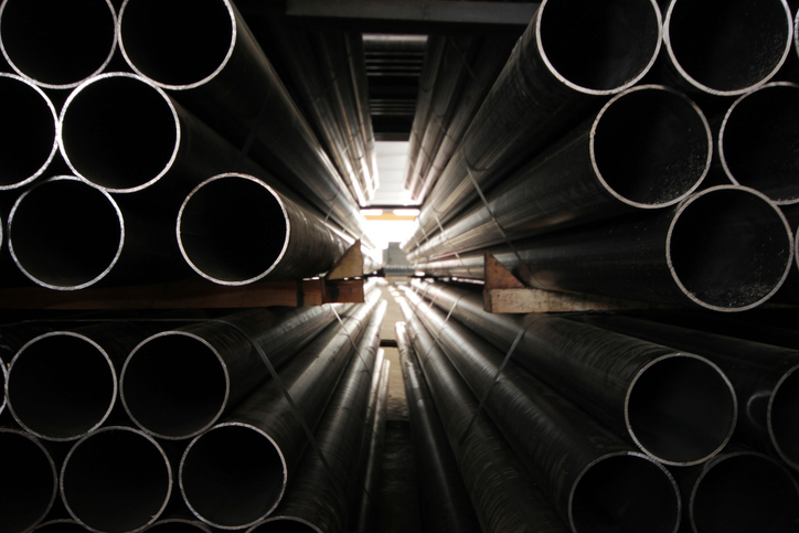 Cleaned, descaled, and passivated steel pipes with ASTM A380-17