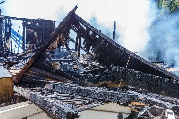 Home burned down and left in ashes without IFC 2021 fire code guidance.