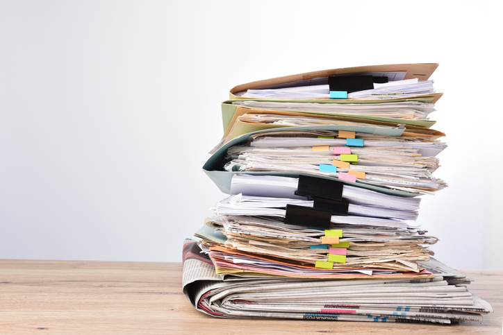 Stack of papers that conform to ANSI A ISO A4