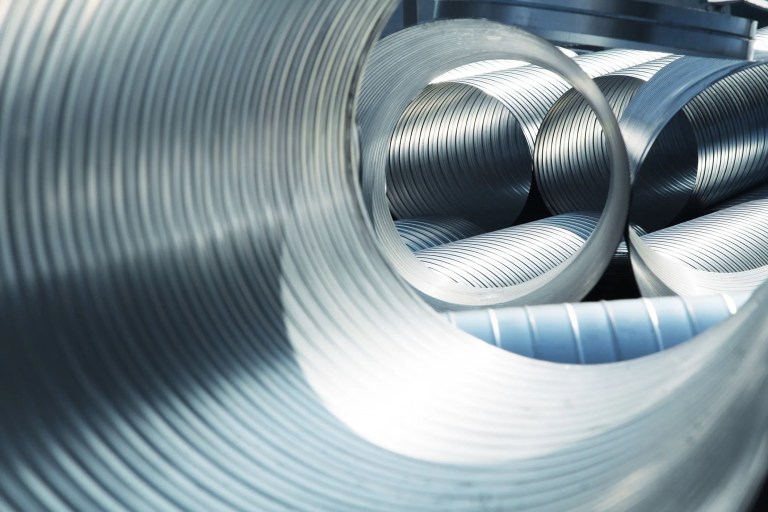 Ribbed aluminum tubes