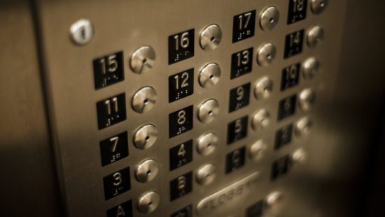 Elevator buttons with corresponding floors that are following ASME A17.1/CSA B44 HB-2016: Handbook Safety Code Elevators