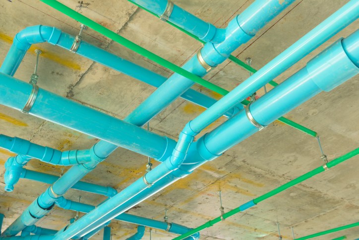 Blue support hangers using ANSI/MSS SP-58-2018