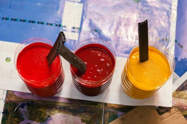 Printer ink colors mixed to ANSI/NAPIM 177.2-2017 safety standard.