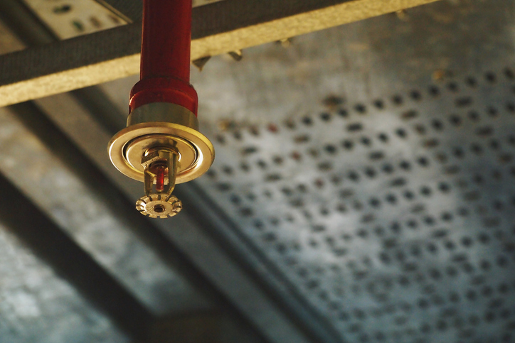 Red bright sprinkler installed with the help of NFPA 13R-2019.