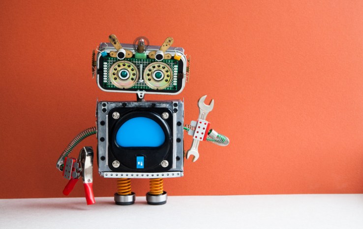 Robot made of various parts and exposed gears to symbolize ISO IEC 29147 2018