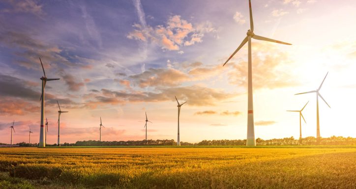Many wind turbines in the sunset depend on the international wind turbine gearbox standard by AGMA.