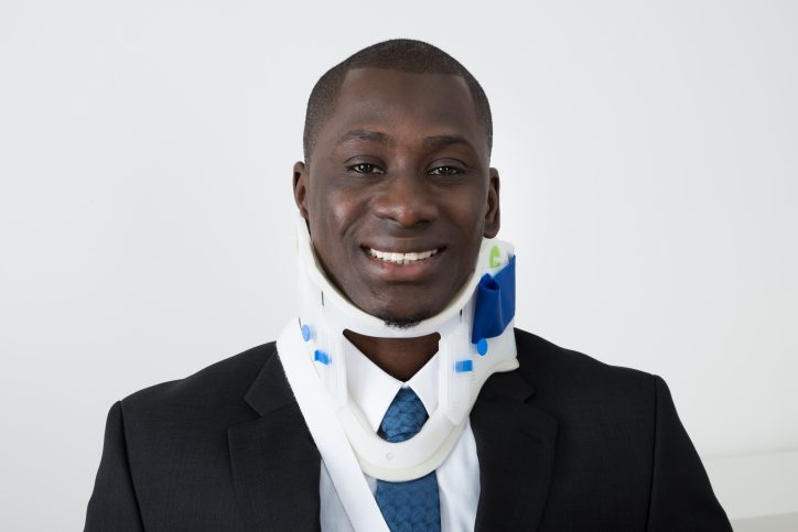 Man wearing neckbrace