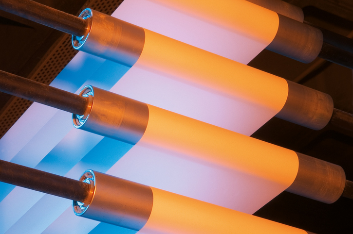 Pulp mill rolls prepared for some TAPPI T 437 estimation of dirt in paper.