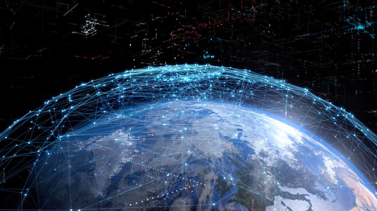 Interconnected globe is searched through the IAF database on accredited certifications.