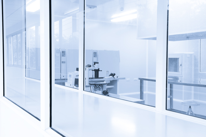 Laboratory cleanroom empty while transitioning to the new ISO/IEC 17025:2017 standard.