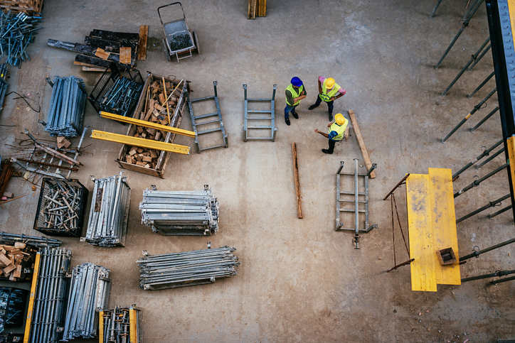 Overhead view of a construction site