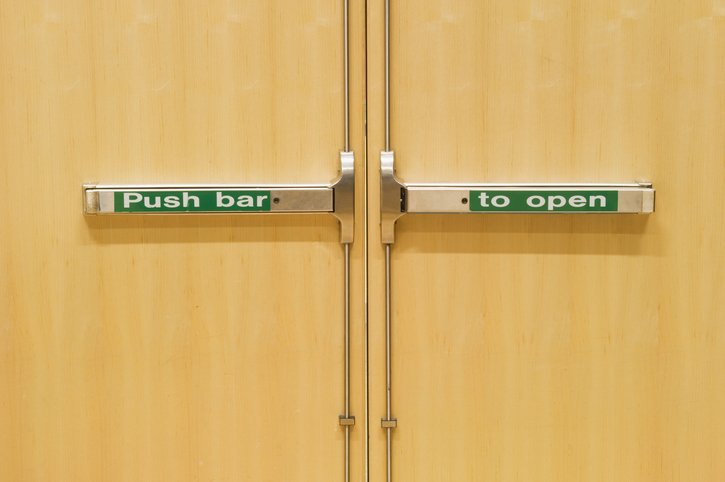 Green, labeled ANSI/BHMA A156.19-2019 Power Assist And Low Energy Power Operated Swinging Doors.