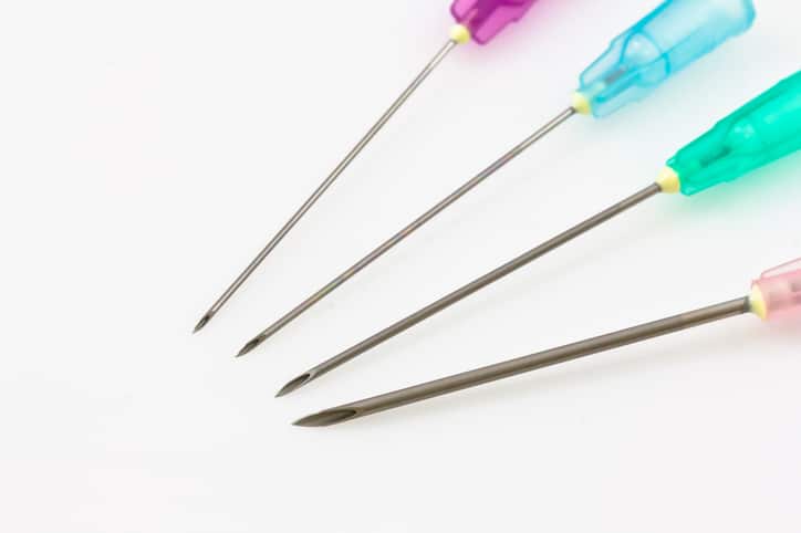 Bright colorful stainless steel needle tubing following ISO 9626:2016.