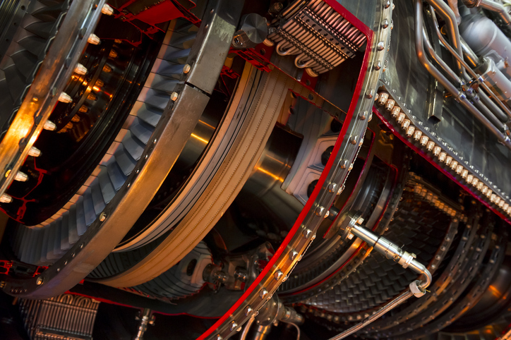 A bright shiny jet engine interior with a good surface texture tested with ASME B46.1-2019 requirements.