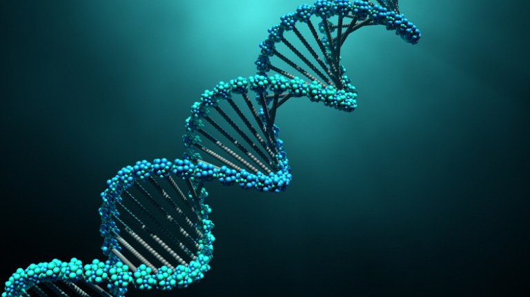 Blue DNA molecule graphic representing multiplex assays developed through CLSI MM17.