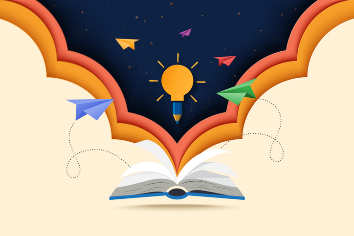 Book with resources pouring out in preparation for certification.