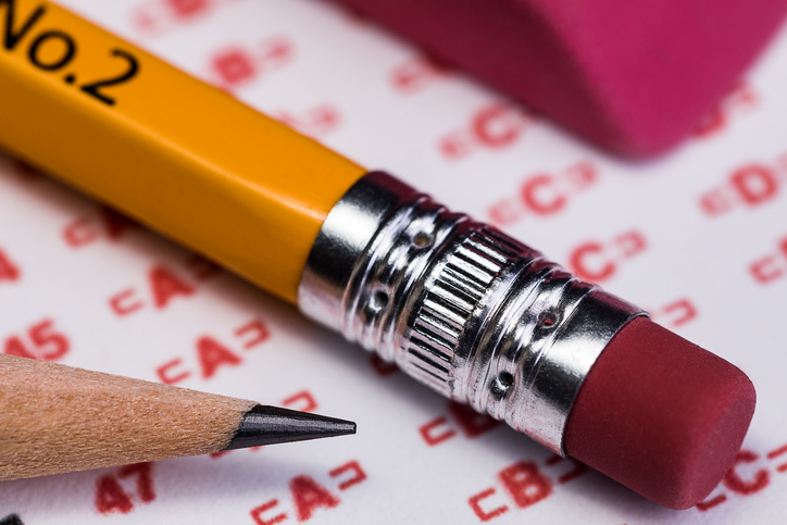 Pencil over test used to determine a passing score in accordance with a criterion referenced assessment (CRA) study.