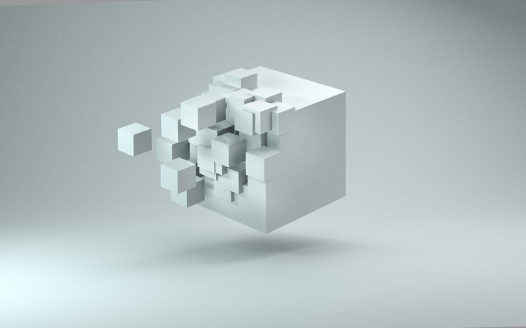 Small white blocks fit into cube like documented information with ISO 10013:2021 fits into quality management system.