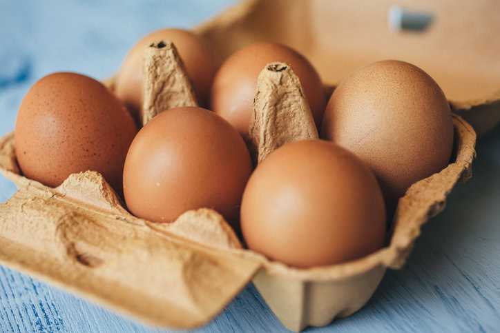 Brown eggs that have been produced via ANAB Laboratory Accreditation for Analyses of Foods (LAAF) program for FDA recognition.