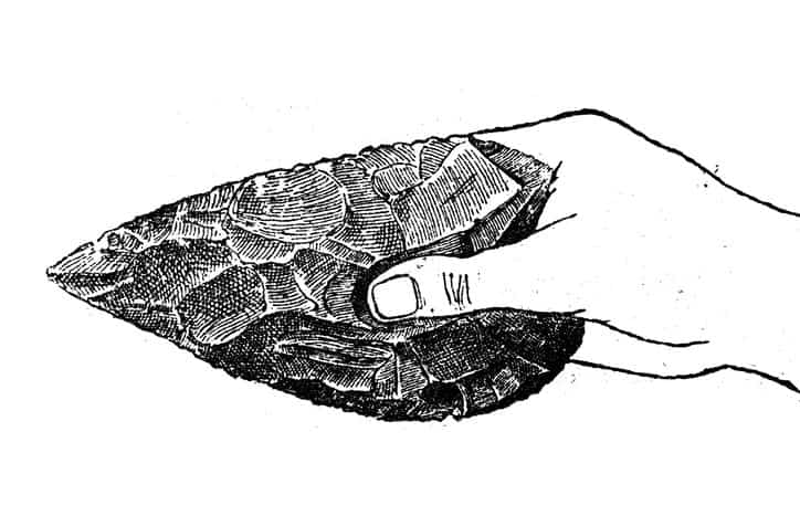 A drawing of an Acheulian hand axe, which was not the first standard but the second one.