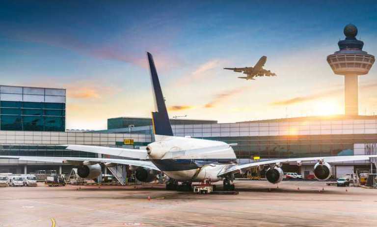 Airplanes at airport certified to and AS9100 AQMS standard by an ANAB accredited certification body.