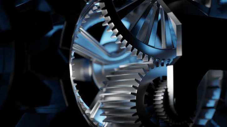 Steel gears in a machine, adhering to AGMA 923-C22.