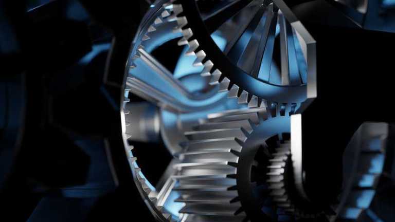 Steel gears in a machine, adhering to AGMA 923-C22.