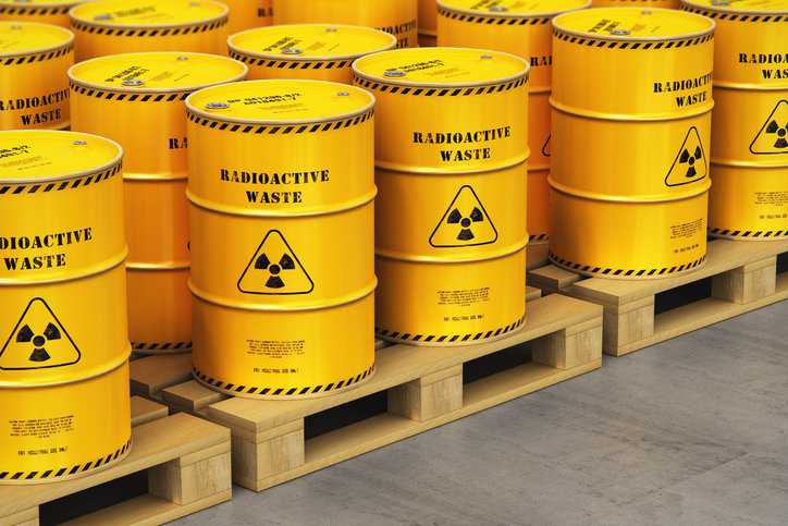 Nuclear power radioactive material in Type B packaging during shipment adhering to ANSI N14.5-2022.