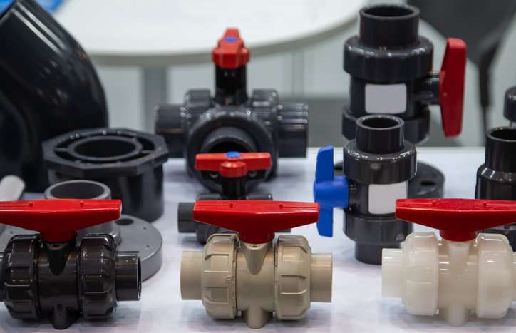 PVC valve options that may be chosen for critical chemical processing.