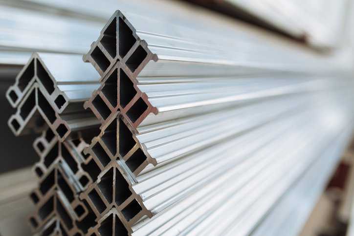 Extruded aluminum metal that went though the horizontal extrusion press systems adhering to ANSI B11.17-2023.