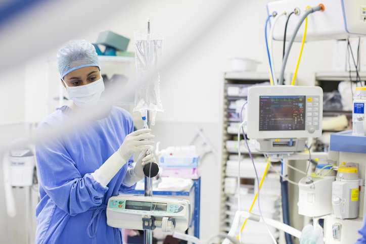 Medical devices in health care facility adhering to security risk management in ANSI/AAMI SW96:2023 and ISO 14971:2019.
