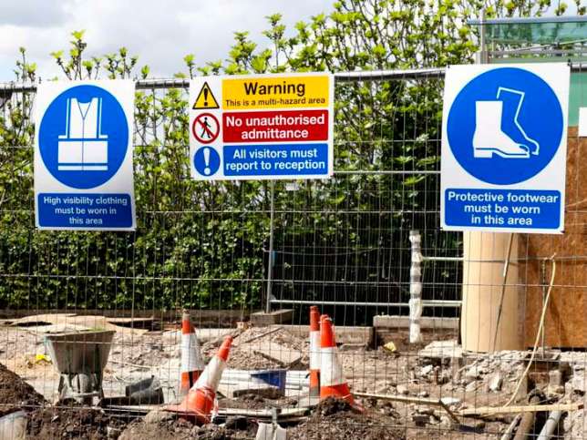 Environment and facility safety signs adhering to ANSI Z535.2-2011 (R2017).