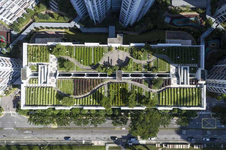 Sustainable, energy efficient building adhering to design guidelines in ISO 13153:2012.
