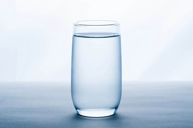 A nice, clean class of drinking water with a NSF/ANSI 42-2025 aesthetic.