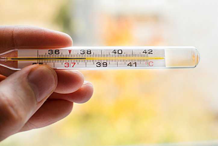 Holding glass thermometer