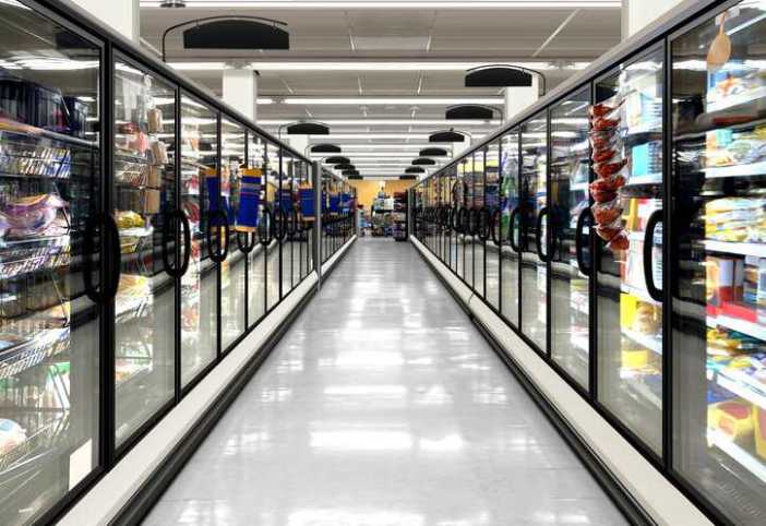 Commercial refrigerator and freezer in a supermarket adhering to NSF/ANSI 7-2023.Commercial refrigerator and freezer in a supermarket adhering to NSF/ANSI 7-2023.
