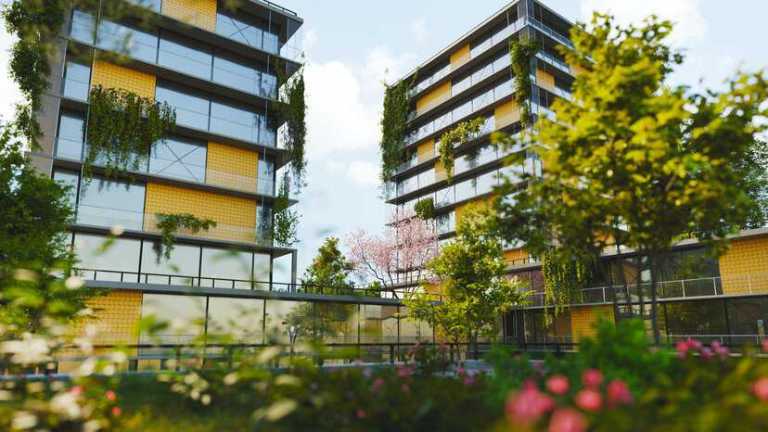 A sustainable green building adhering to LCA specifications in ASTM E2921-22.