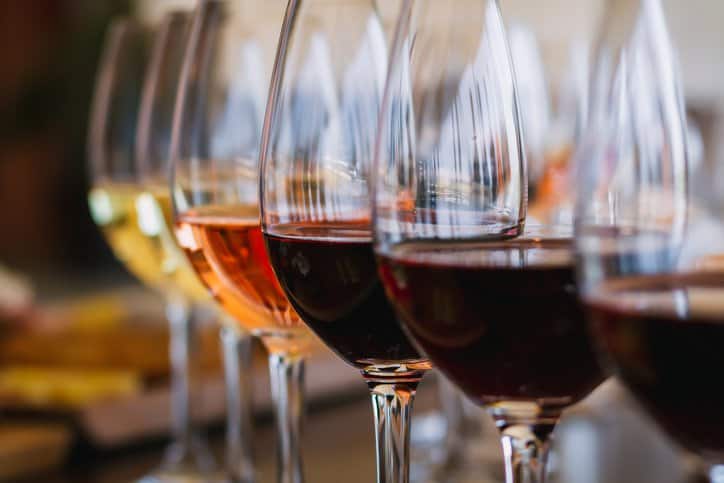 Selection of red and white wine adhering to ISO 5704:1980.