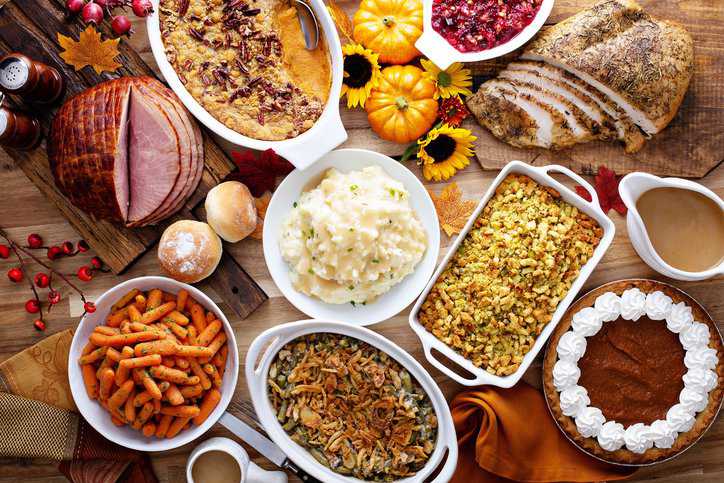 Ceramic ware for thanksgiving table adhering to ISO 6486-1:2019.
