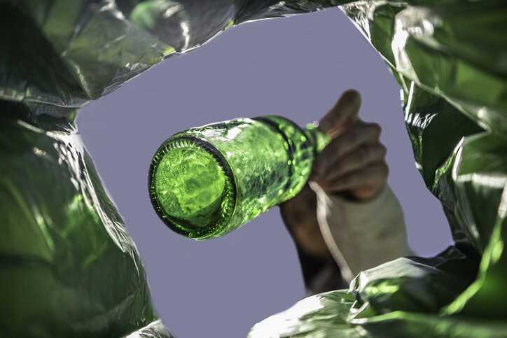 Recycling green bottle