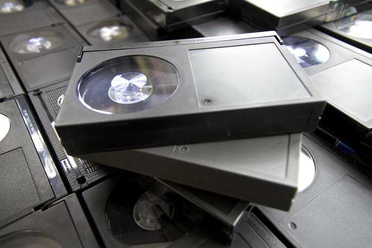 A stack of old Betamax cassettes