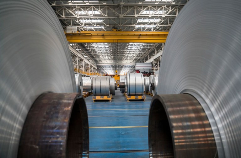 Metal rolls that have been tested to ASTM E18-25 Rockwell hardness test methods.