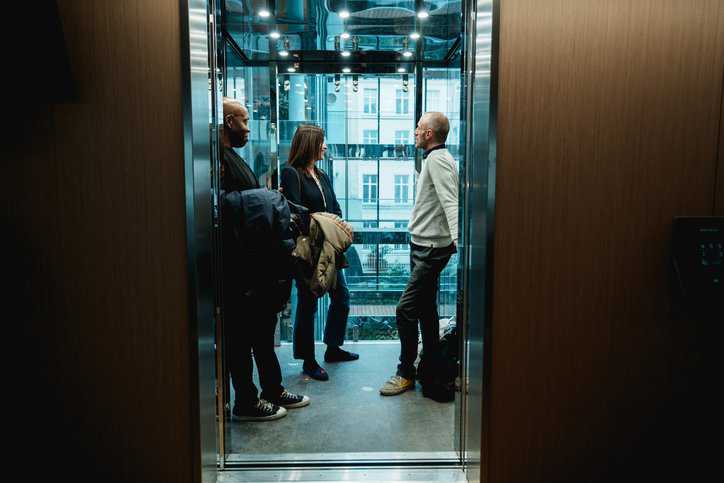 Passengers in a an elevator that adheres to ASME A17.4-2015 safety principals in case of elevator entrapment.